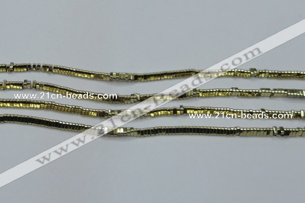 CHE920 15.5 inches 1*3mm triangle plated hematite beads wholesale