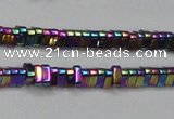 CHE922 15.5 inches 1*3mm triangle plated hematite beads wholesale