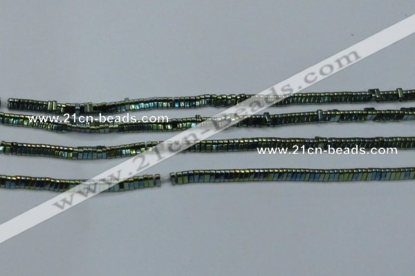 CHE923 15.5 inches 1*3mm triangle plated hematite beads wholesale