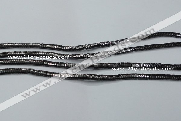 CHE927 15.5 inches 1*2*3mm oval hematite beads wholesale