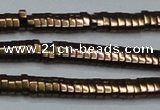 CHE929 15.5 inches 1*2*3mm oval plated hematite beads wholesale