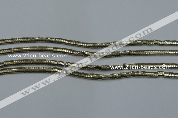 CHE930 15.5 inches 1*2*3mm oval plated hematite beads wholesale