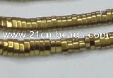 CHE931 15.5 inches 1*2*3mm oval plated hematite beads wholesale