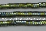 CHE932 15.5 inches 1*2*3mm oval plated hematite beads wholesale