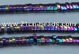 CHE933 15.5 inches 1*2*3mm oval plated hematite beads wholesale