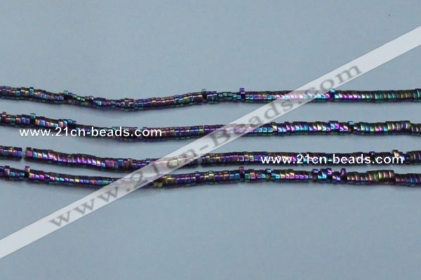 CHE933 15.5 inches 1*2*3mm oval plated hematite beads wholesale