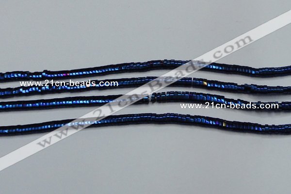 CHE934 15.5 inches 1*2*3mm oval plated hematite beads wholesale