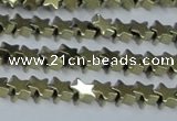 CHE937 15.5 inches 4mm star plated hematite beads wholesale