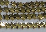 CHE938 15.5 inches 4mm star plated hematite beads wholesale