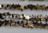 CHE939 15.5 inches 4mm star plated hematite beads wholesale