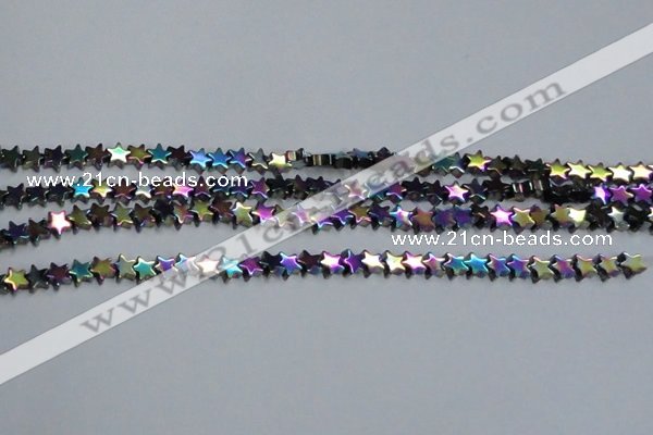 CHE940 15.5 inches 4mm star plated hematite beads wholesale