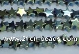 CHE941 15.5 inches 4mm star plated hematite beads wholesale