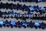 CHE942 15.5 inches 4mm star plated hematite beads wholesale