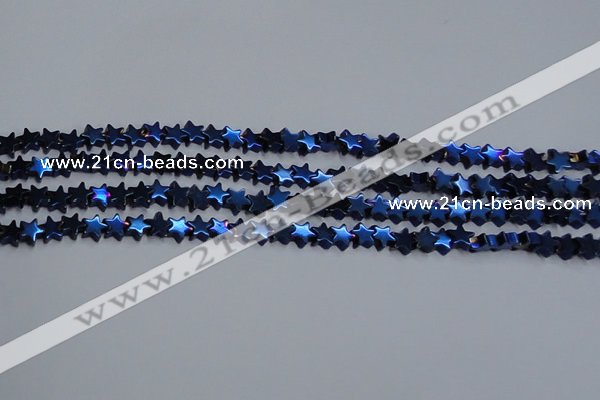 CHE942 15.5 inches 4mm star plated hematite beads wholesale