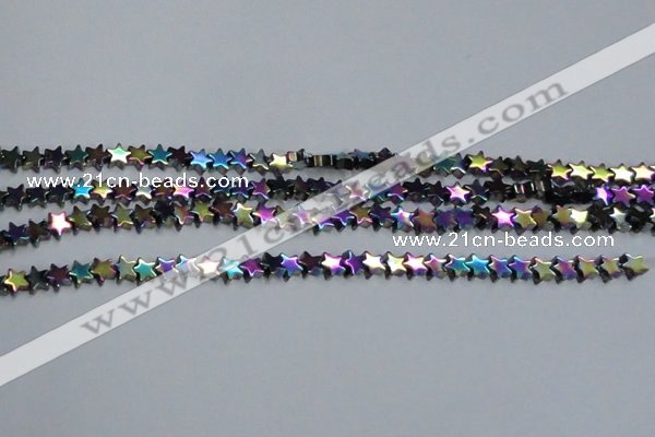 CHE949 15.5 inches 6mm star plated hematite beads wholesale