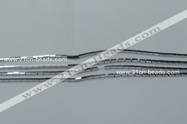 CHE954 15.5 inches 2*4mm cuboid plated hematite beads wholesale