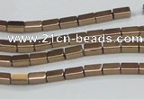 CHE955 15.5 inches 2*4mm cuboid plated hematite beads wholesale