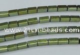 CHE957 15.5 inches 2*4mm cuboid plated hematite beads wholesale