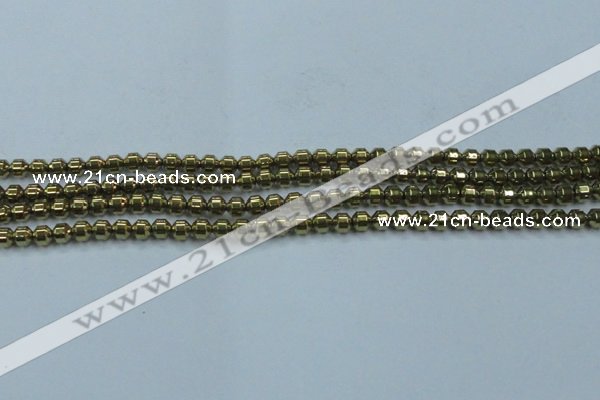 CHE973 15.5 inches 4*4mm plated hematite beads wholesale