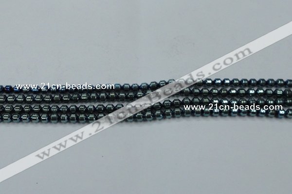 CHE976 15.5 inches 4*4mm plated hematite beads wholesale