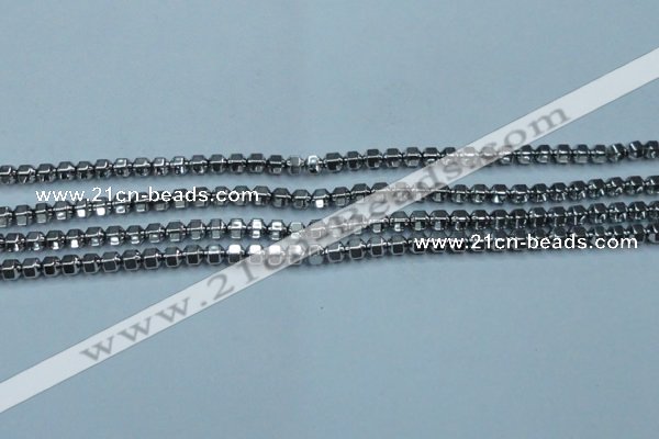 CHE981 15.5 inches 4*4mm plated hematite beads wholesale