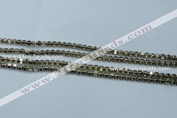 CHE982 15.5 inches 4*4mm plated hematite beads wholesale