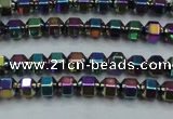 CHE985 15.5 inches 4*4mm plated hematite beads wholesale