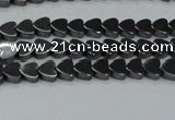 CHE990 15.5 inches 4*4mm heart hematite beads wholesale