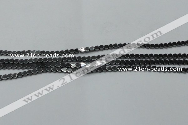 CHE990 15.5 inches 4*4mm heart hematite beads wholesale