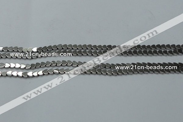 CHE991 15.5 inches 4*4mm heart plated hematite beads wholesale