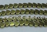 CHE992 15.5 inches 4*4mm heart plated hematite beads wholesale