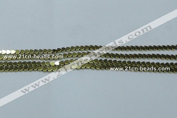 CHE992 15.5 inches 4*4mm heart plated hematite beads wholesale