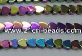 CHE995 15.5 inches 4*4mm heart plated hematite beads wholesale
