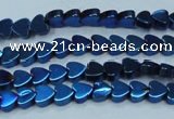 CHE996 15.5 inches 4*4mm heart plated hematite beads wholesale