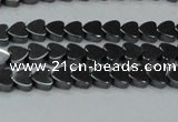 CHE998 15.5 inches 6*6mm heart hematite beads wholesale