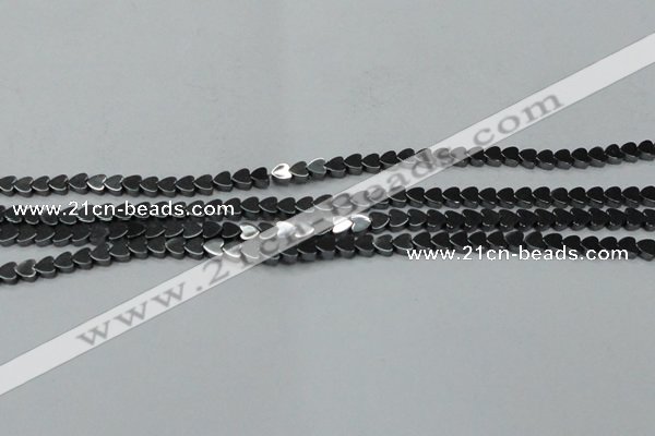 CHE998 15.5 inches 6*6mm heart hematite beads wholesale