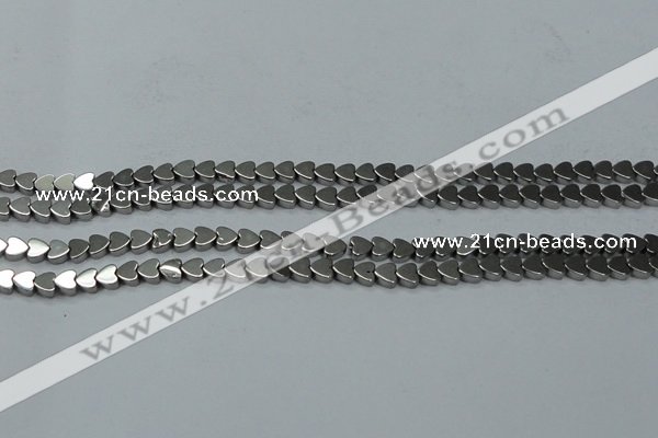 CHE999 15.5 inches 6*6mm heart plated hematite beads wholesale