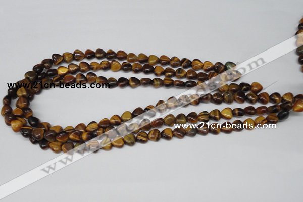 CHG05 15.5 inches 8*8mm heart yellow tiger eye beads wholesale