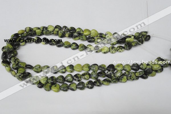 CHG12 15.5 inches 10*10mm heart yellow turquoise beads wholesale