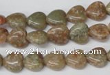 CHG14 15.5 inches 10*10mm heart New unakite gemstone beads wholesale