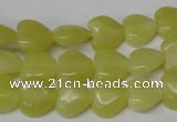 CHG16 15.5 inches 10*10mm heart lemon jade gemstone beads wholesale