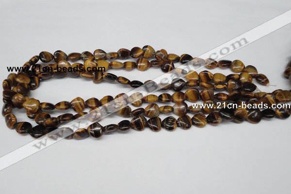 CHG20 15.5 inches 10*10mm heart yellow tiger eye beads wholesale