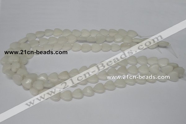 CHG23 15.5 inches 10*10mm heart white jade gemstone beads wholesale