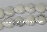 CHG32 15.5 inches 12*12mm heart white howlite turquoise beads wholesale