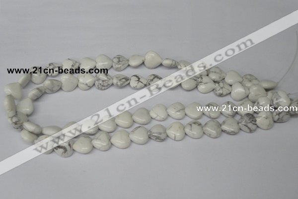 CHG32 15.5 inches 12*12mm heart white howlite turquoise beads wholesale