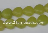 CHG33 15.5 inches 12*12mm heart olive jade gemstone beads wholesale