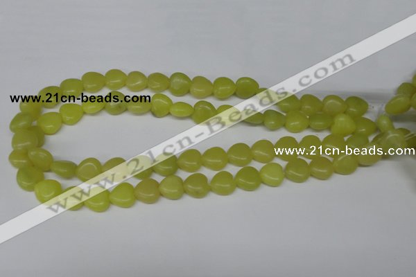 CHG33 15.5 inches 12*12mm heart olive jade gemstone beads wholesale