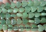 CHG359 15 inches 14mm faceted heart green aventurine jade beads