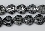 CHG37 15.5 inches 12*12mm heart snowflake obsidian beads wholesale