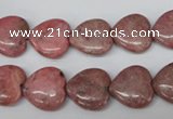 CHG42 15.5 inches 14*14mm heart rhodochrosite beads wholesale